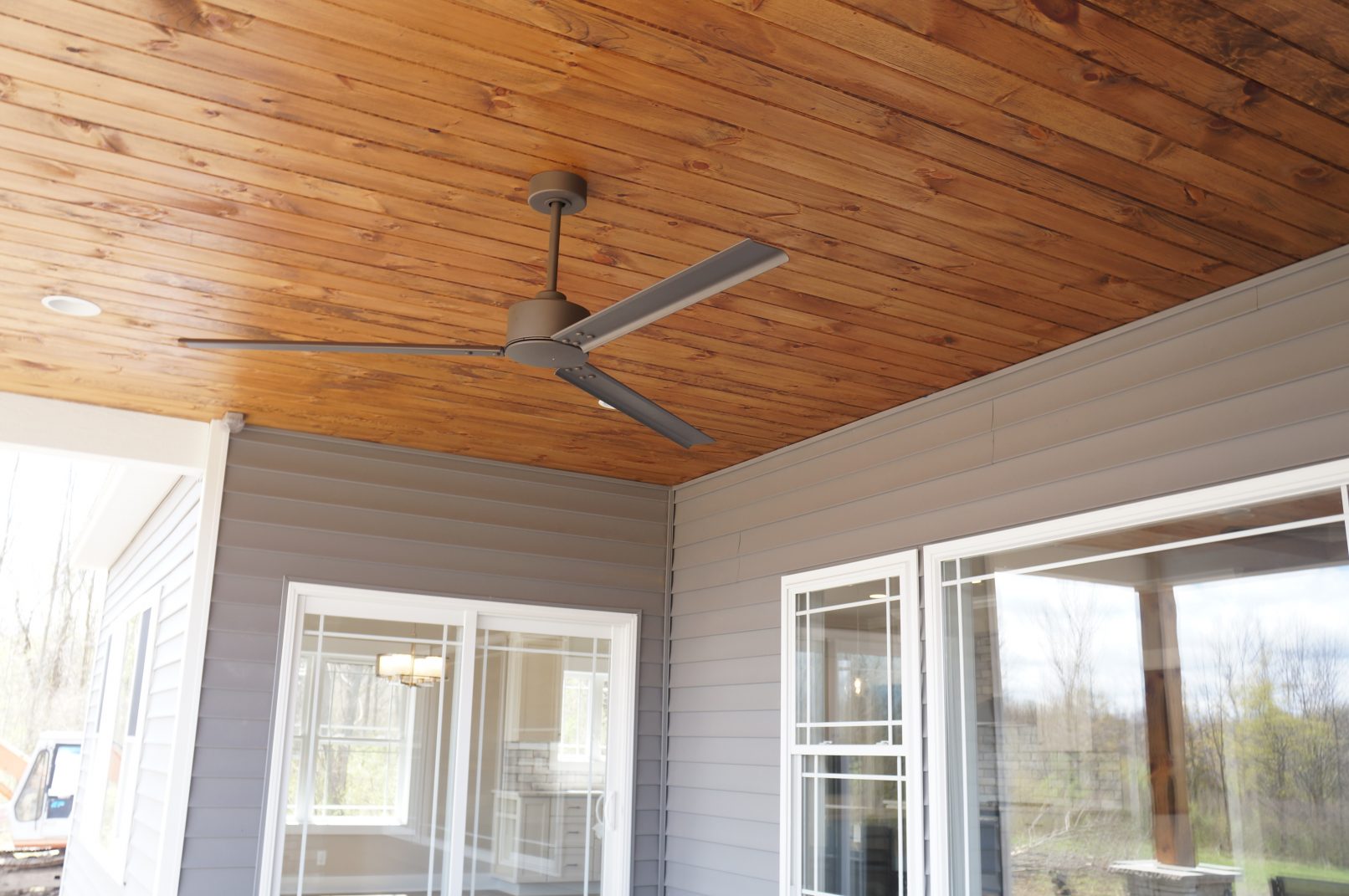 Covered Back Deck and Fireplace